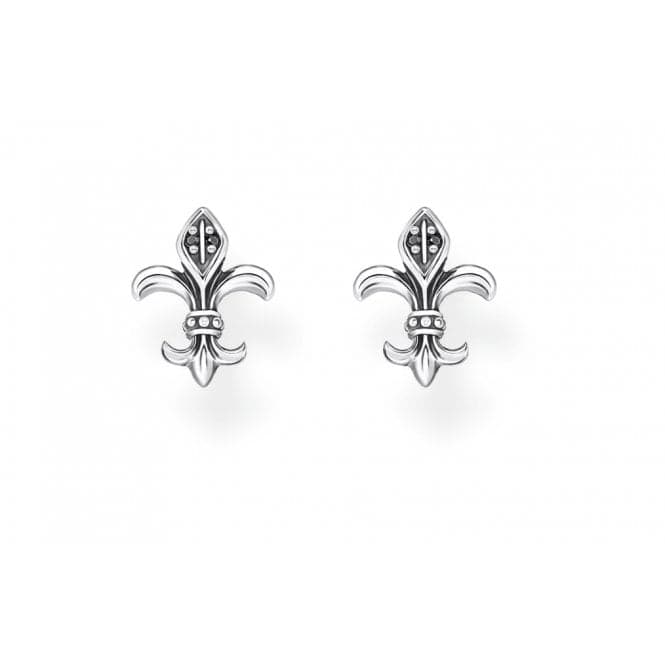 Sterling Silver Black Fleur - De - Lis Ear Studs H2113 - 643 - 11Thomas Sabo Sterling SilverH2113 - 643 - 11