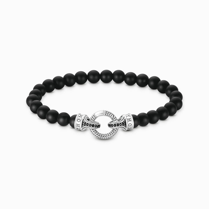 Sterling Silver Black Obsidian Beaded Bracelet A2191 - 705 - 11Thomas Sabo Sterling SilverA2191 - 705 - 11 - L17