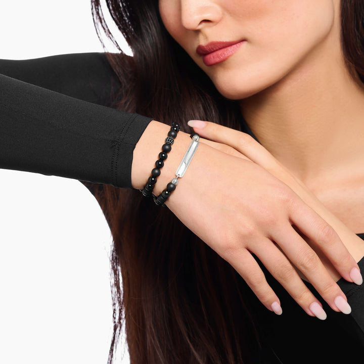 Sterling Silver Black Obsidian Bracelet A2194 - 705 - 11Thomas Sabo Sterling SilverA2194 - 705 - 11 - L17