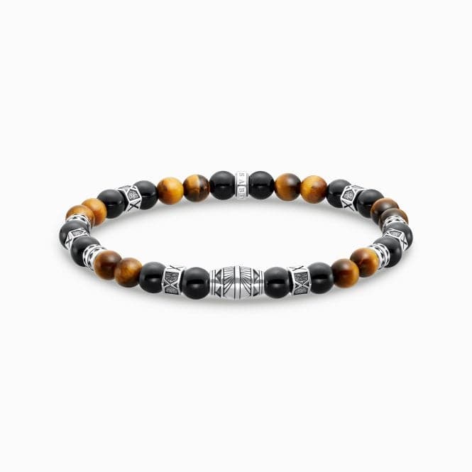 Sterling Silver Black Onyx And Tiger's Eye Bracelet A2087 - 507 - 7Thomas Sabo Sterling SilverA2087 - 507 - 7 - L19