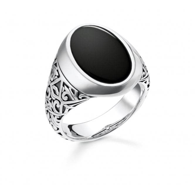 Sterling Silver Black Signet Ring TR2242 - 698 - 11Thomas Sabo Sterling SilverTR2242 - 698 - 11 - 60