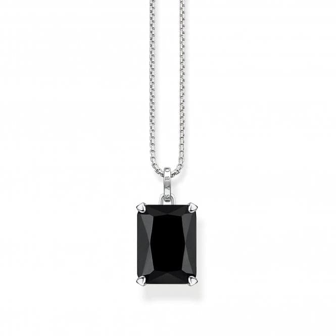 Sterling Silver Black Stone Necklace KE1957 - 698 - 11 - L50VThomas Sabo Sterling SilverKE1957 - 698 - 11