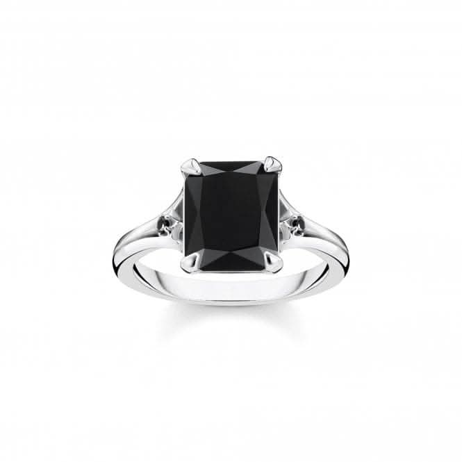 Sterling Silver Black Stone Ring TR2297 - 641 - 11Thomas Sabo Sterling SilverTR2297 - 641 - 11 - 48