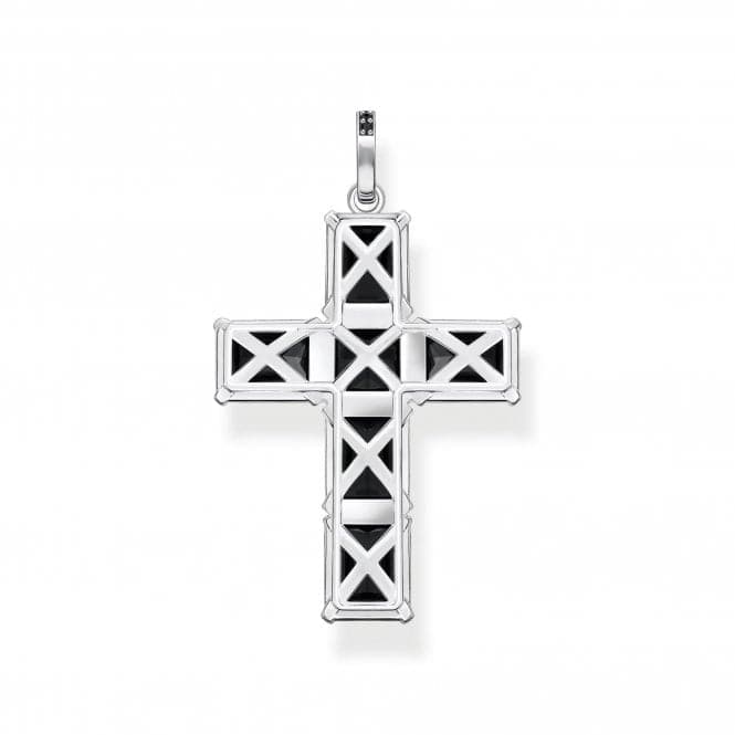 Sterling Silver Black Stones Cross Pendant PE922 - 641 - 11Thomas Sabo Sterling SilverPE922 - 641 - 11