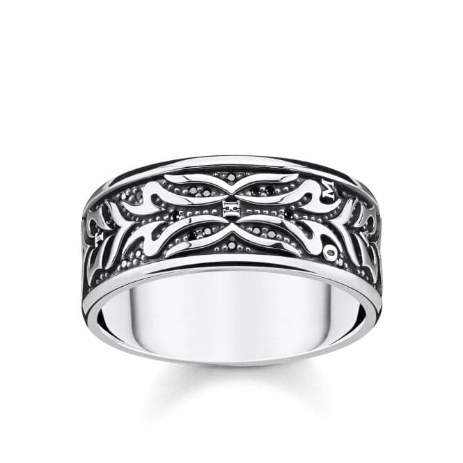 Sterling Silver Black Tiger Pattern Ring TR2291 - 643 - 11Thomas Sabo Sterling SilverTR2291 - 643 - 11 - 48