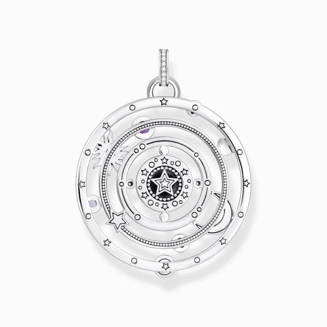 Sterling Silver Blackened Half - Ball Colourful Stones Pendant PE957 - 473 - 7Thomas Sabo Sterling SilverPE957 - 473 - 7