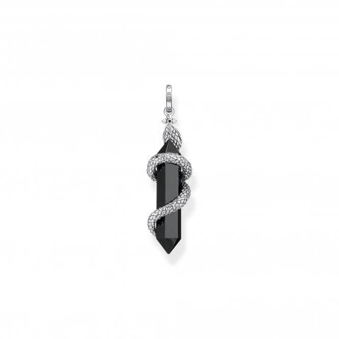 Sterling Silver Blackened Onyx With Snake Pendant PE944 - 641 - 11Thomas Sabo Sterling SilverPE944 - 641 - 11