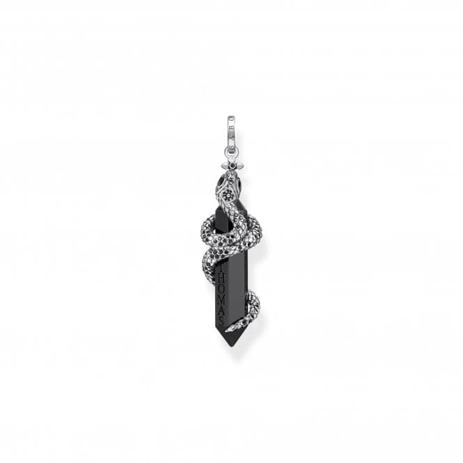 Sterling Silver Blackened Onyx With Snake Pendant PE944 - 641 - 11Thomas Sabo Sterling SilverPE944 - 641 - 11