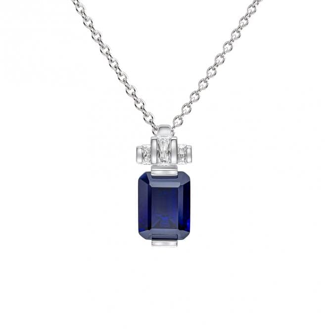 Sterling Silver Blue and Clear Cubic Zirconia Pendant P5398DiamonfireP5398