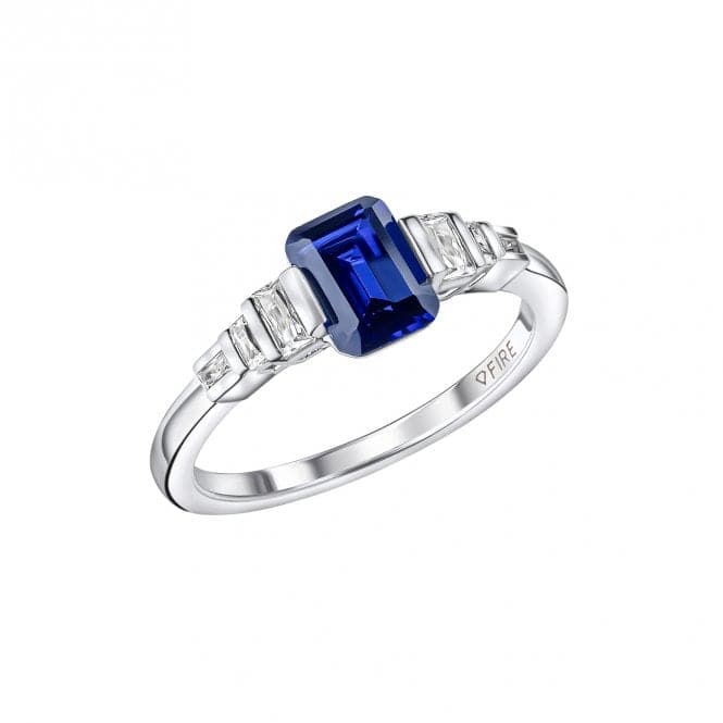 Sterling Silver Blue and Clear Cubic Zirconia Ring R3871DiamonfireR3871 18