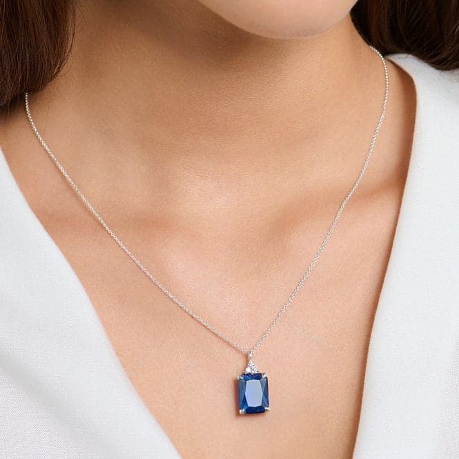 Sterling Silver Blue Stone Necklace KE2089 - 166 - 1 - L45VThomas Sabo Sterling SilverKE2089 - 166 - 1