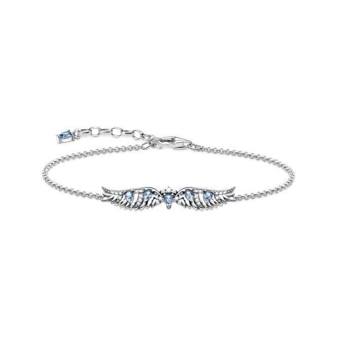 Sterling Silver Blue Stones Phoenix Wing Bracelet A2069 - 644 - 1 - L19VThomas Sabo Sterling SilverA2069 - 644 - 1