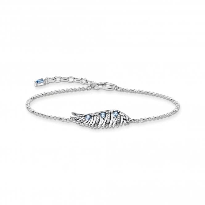 Sterling Silver Blue Stones Phoenix Wing Bracelet A2070 - 644 - 1 - L19VThomas Sabo Sterling SilverA2070 - 644 - 1