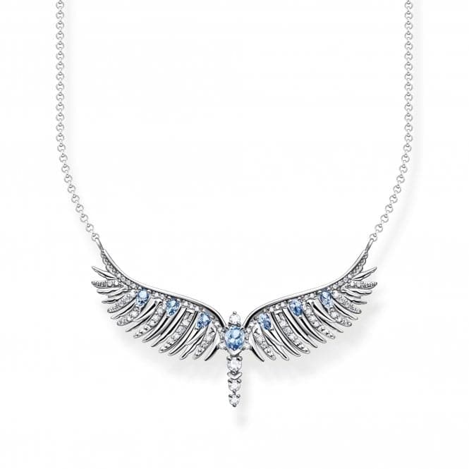 Sterling Silver Blue Stones Phoenix Wing Necklace KE2167 - 644 - 1 - L45VThomas Sabo Sterling SilverKE2167 - 644 - 1