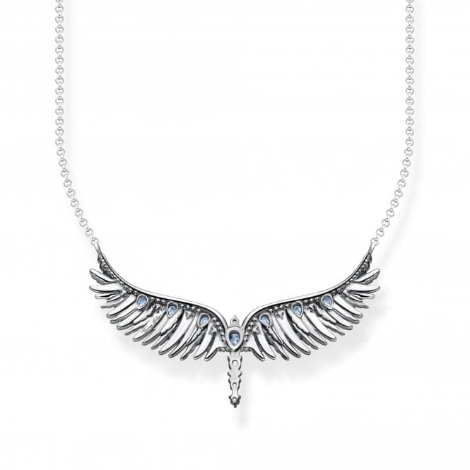 Sterling Silver Blue Stones Phoenix Wing Necklace KE2167 - 644 - 1 - L45VThomas Sabo Sterling SilverKE2167 - 644 - 1