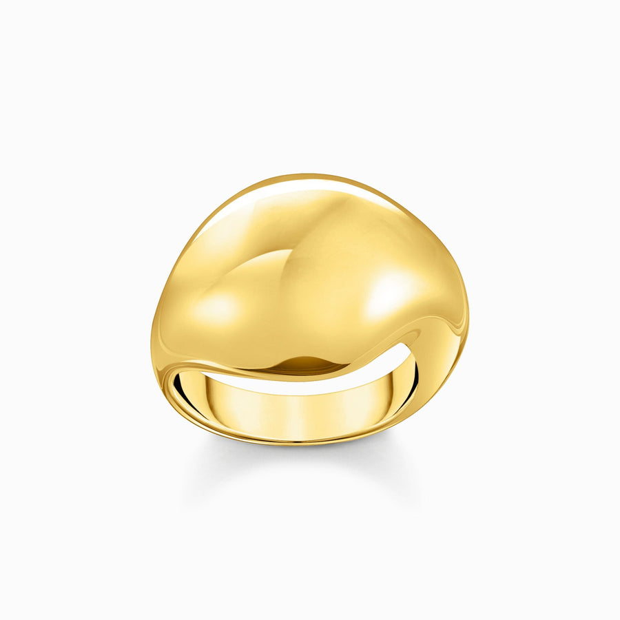 Sterling Silver Bold Elegance Gold Plated Organic Drop Shaped Ring TR2470 - 413 - 39Thomas Sabo Sterling SilverTR2470 - 413 - 39 - 52