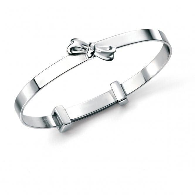 Sterling Silver Bow Bangle B4781D for DiamondB4781