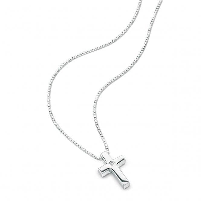 Sterling Silver Boys Set Plain Cross Pendent P2412D for DiamondP2412