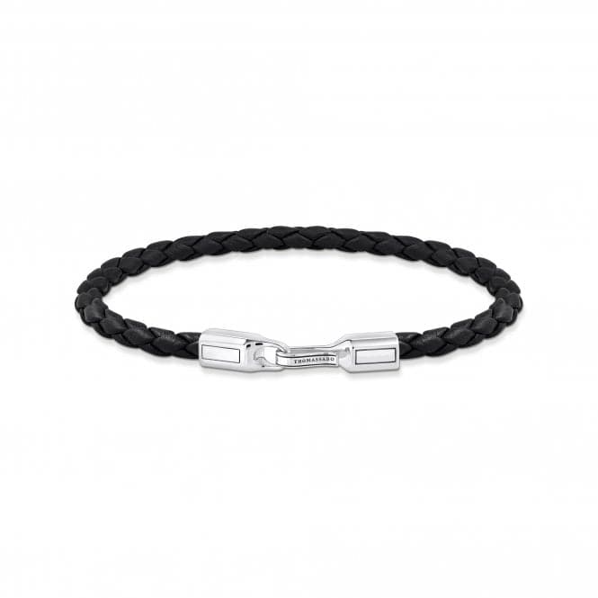 Sterling Silver Braided Black Leather Bracelet A2147 - 682 - 11Thomas Sabo Sterling SilverA2147 - 682 - 11 - L15