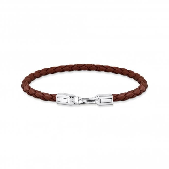 Sterling Silver Braided Brown Leather Bracelet A2147 - 682 - 2Thomas Sabo Sterling SilverA2147 - 682 - 2 - L17
