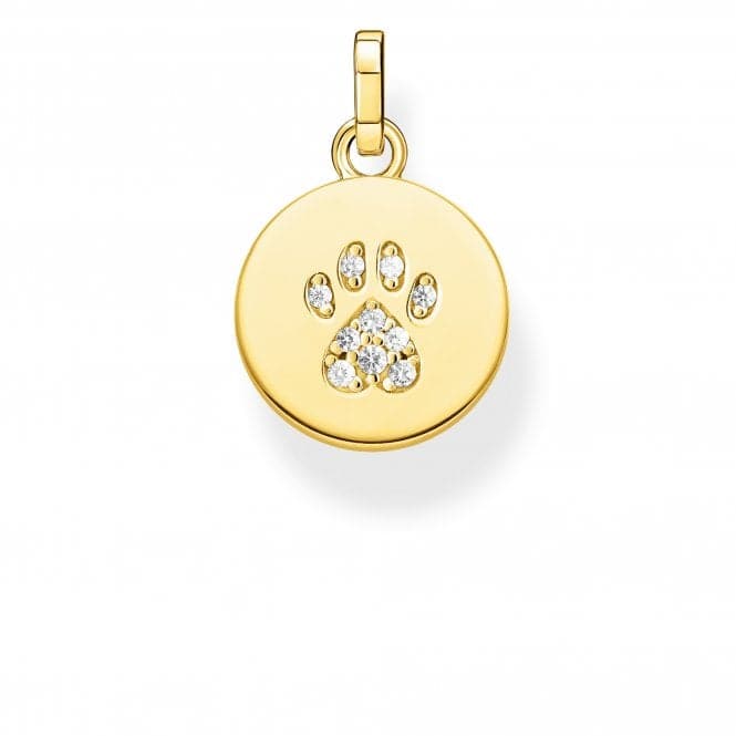 Sterling Silver Cat Paw Gold Disc Pendant PE882 - 414 - 14Thomas Sabo Sterling SilverPE882 - 414 - 14