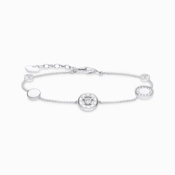 Sterling Silver Circle White Stones Bracelet A1880 - 051 - 14Thomas Sabo Sterling SilverA1880 - 051 - 14