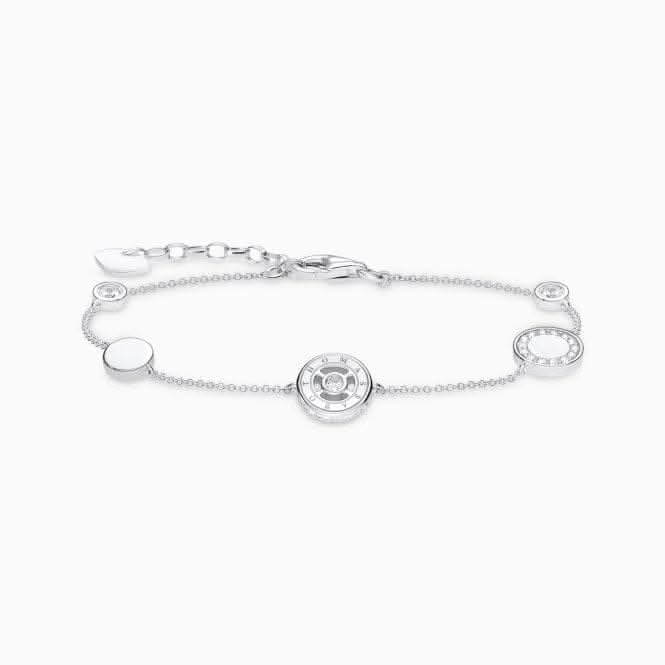 Sterling Silver Circle White Stones Bracelet A1880 - 051 - 14Thomas Sabo Sterling SilverA1880 - 051 - 14