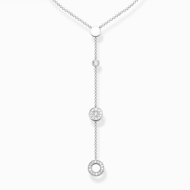 Sterling Silver Circles White Stone Necklace KE1879 - 051 - 14Thomas Sabo Sterling SilverKE1879 - 051 - 14