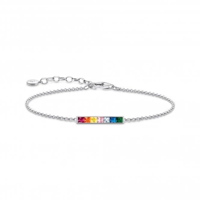 Sterling Silver Colourful Stones Bracelet A2068 - 477 - 7 - L19VThomas Sabo Sterling SilverA2068 - 477 - 7