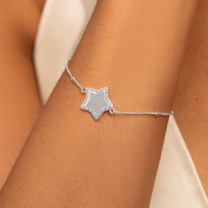 Sterling Silver Congratulations Star Pave 16cm + 3cm Bracelet JJS0008Joma JewelleryJJS0008