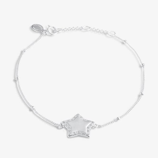 Sterling Silver Congratulations Star Pave 16cm + 3cm Bracelet JJS0008Joma JewelleryJJS0008