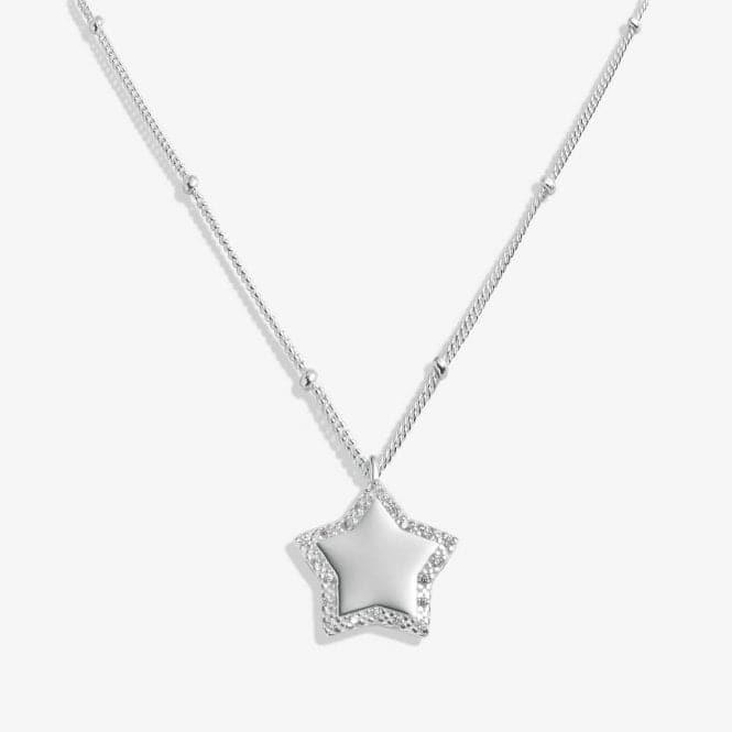 Sterling Silver Congratulations Star Pave 46cm + 5cm Necklace JJS0019Joma JewelleryJJS0019