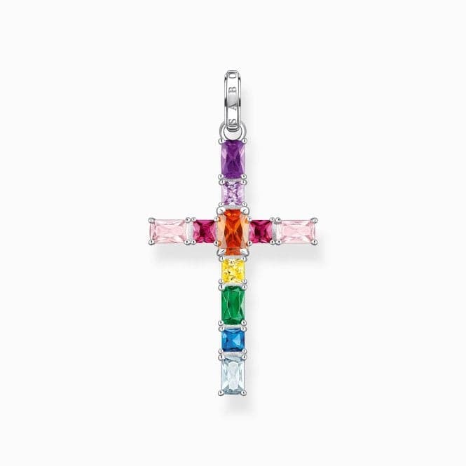 Sterling Silver Cross Colourful Stones Pendant PE939 - 073 - 7Thomas Sabo Sterling SilverPE939 - 073 - 7