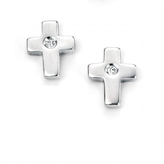 Sterling Silver Cross Earrings E5156D for DiamondE5156