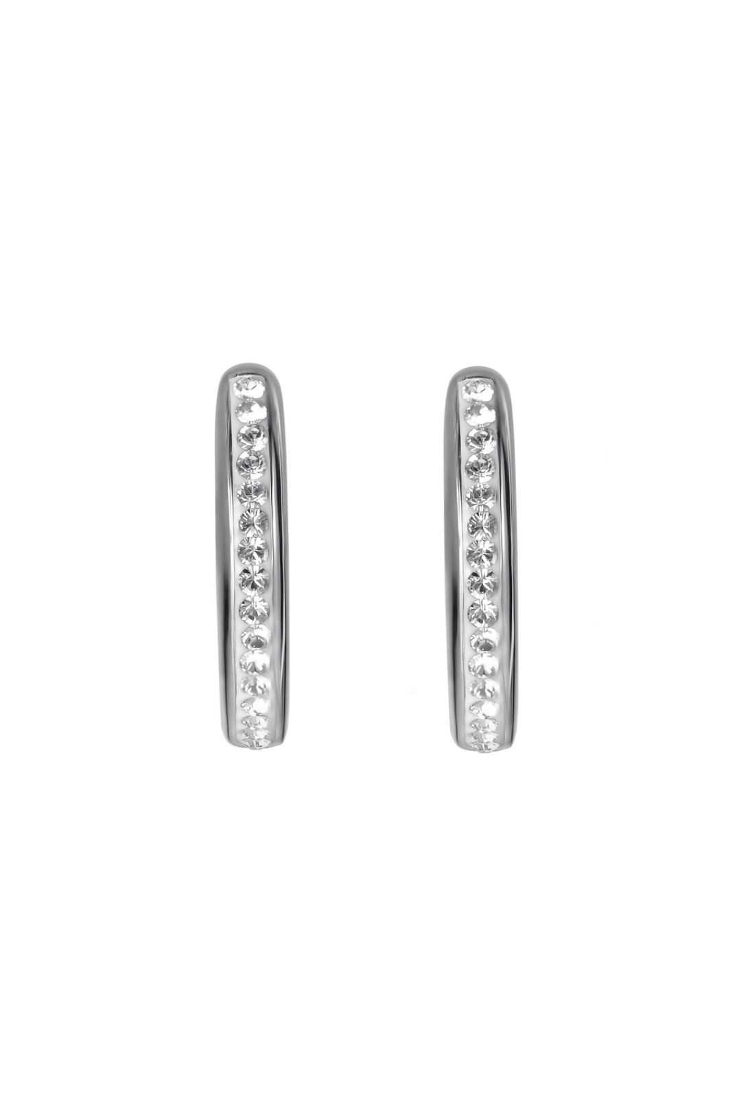 Sterling Silver Crystal 15mm Huggie Hoop EarringsThe Fine CollectiveBA0051360