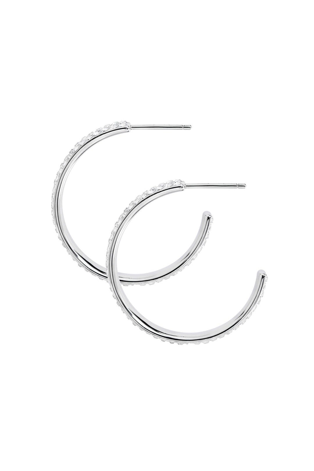 Sterling Silver Crystal 27mm Hoop Stud EarringsThe Fine CollectiveBA0059793