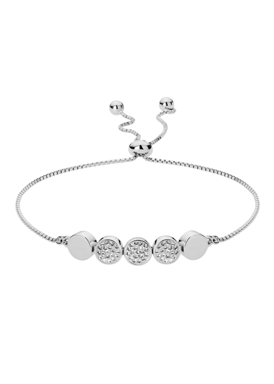 Sterling Silver Crystal Adjustable Box Chain Friendship BraceletThe Fine CollectiveBA0056391