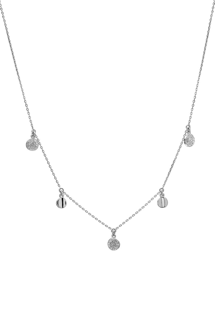 Sterling Silver Crystal Charm Disc NecklaceThe Fine CollectiveBA0063532