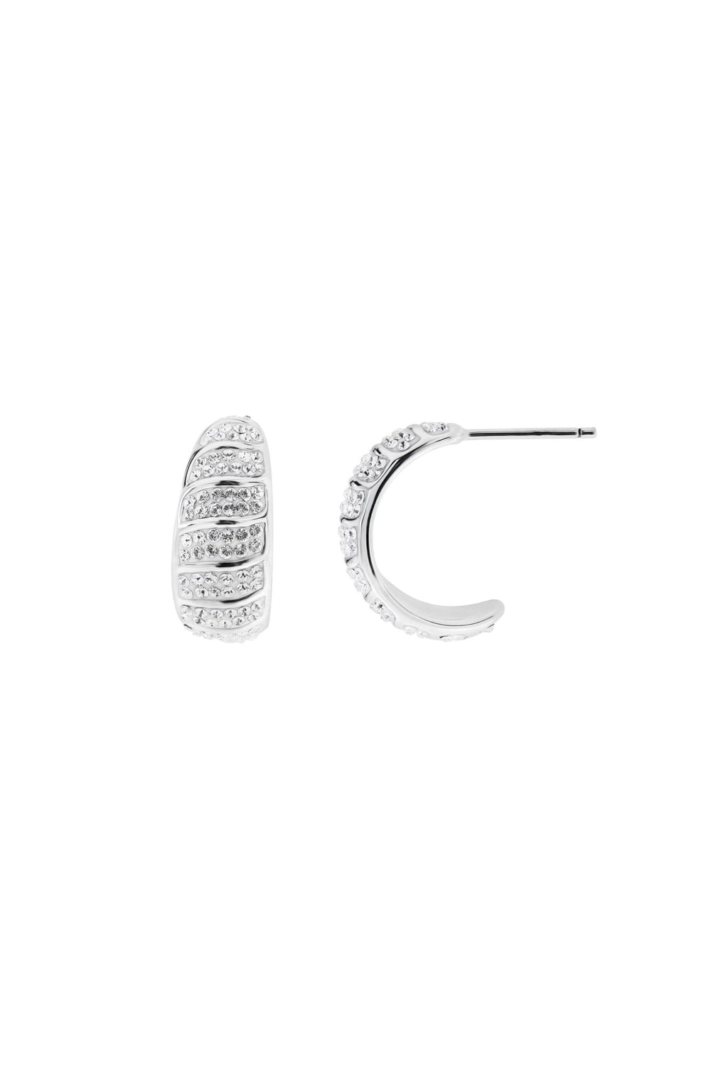 Sterling Silver Crystal Domed Stud EarringsThe Fine CollectiveBA0057816