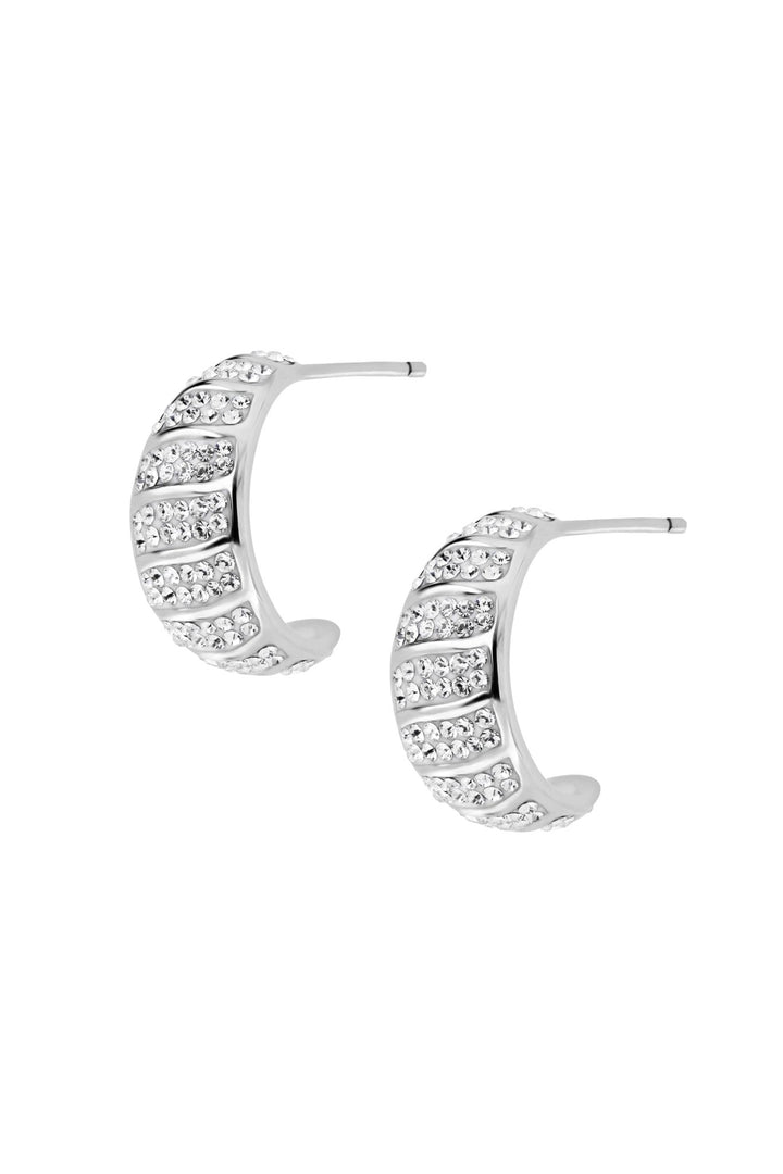 Sterling Silver Crystal Domed Stud EarringsThe Fine CollectiveBA0057816