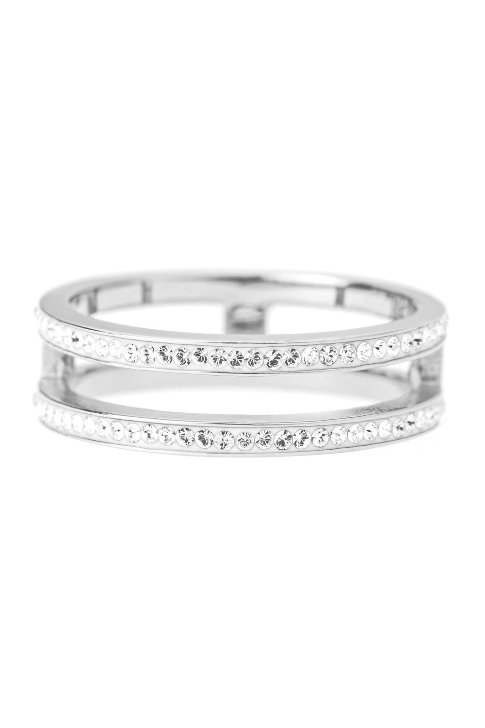 Sterling Silver Crystal Double Band RingThe Fine CollectiveBA0064038 - L