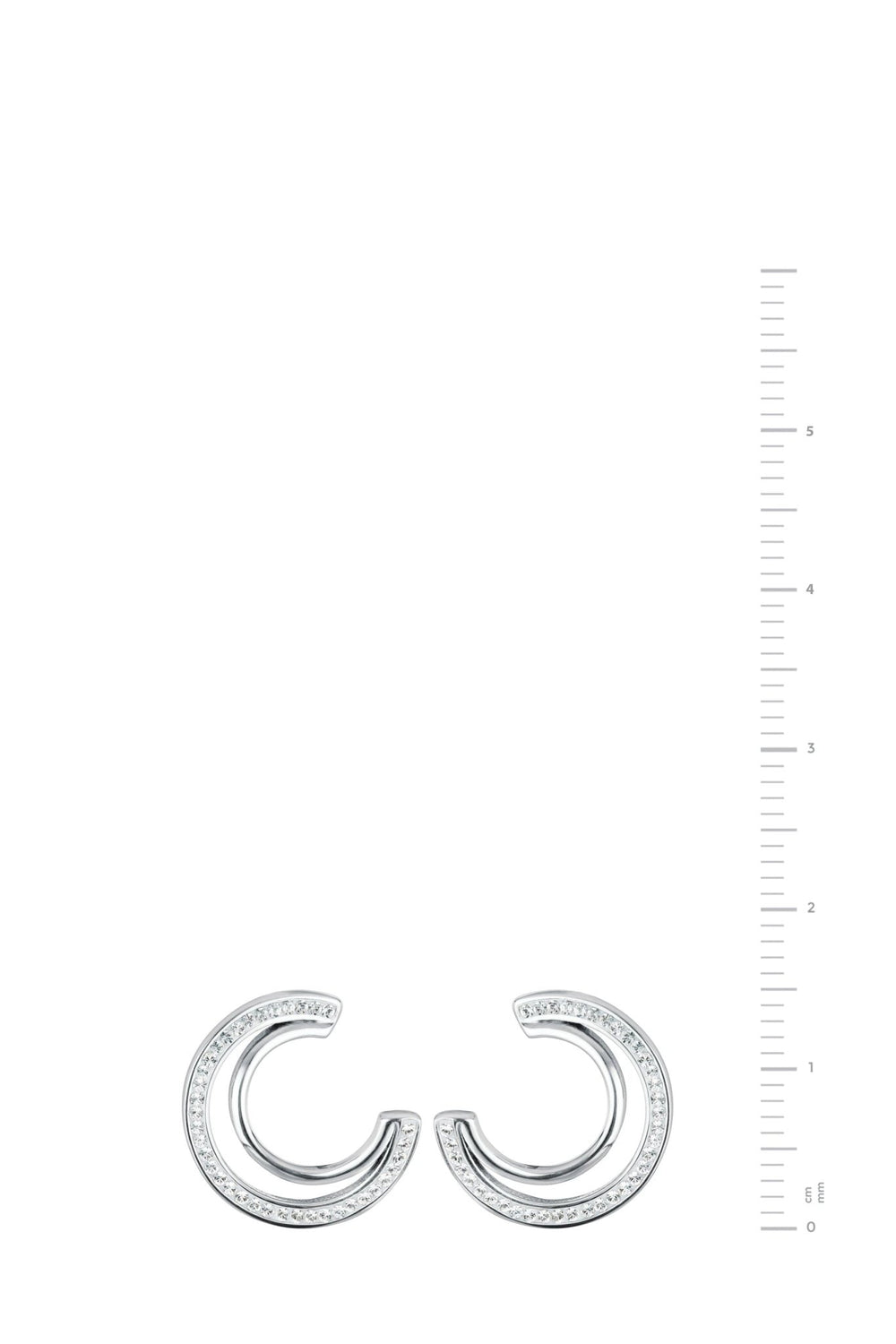 Sterling Silver Crystal Double Crescent Stud EarringsThe Fine CollectiveBA0050492