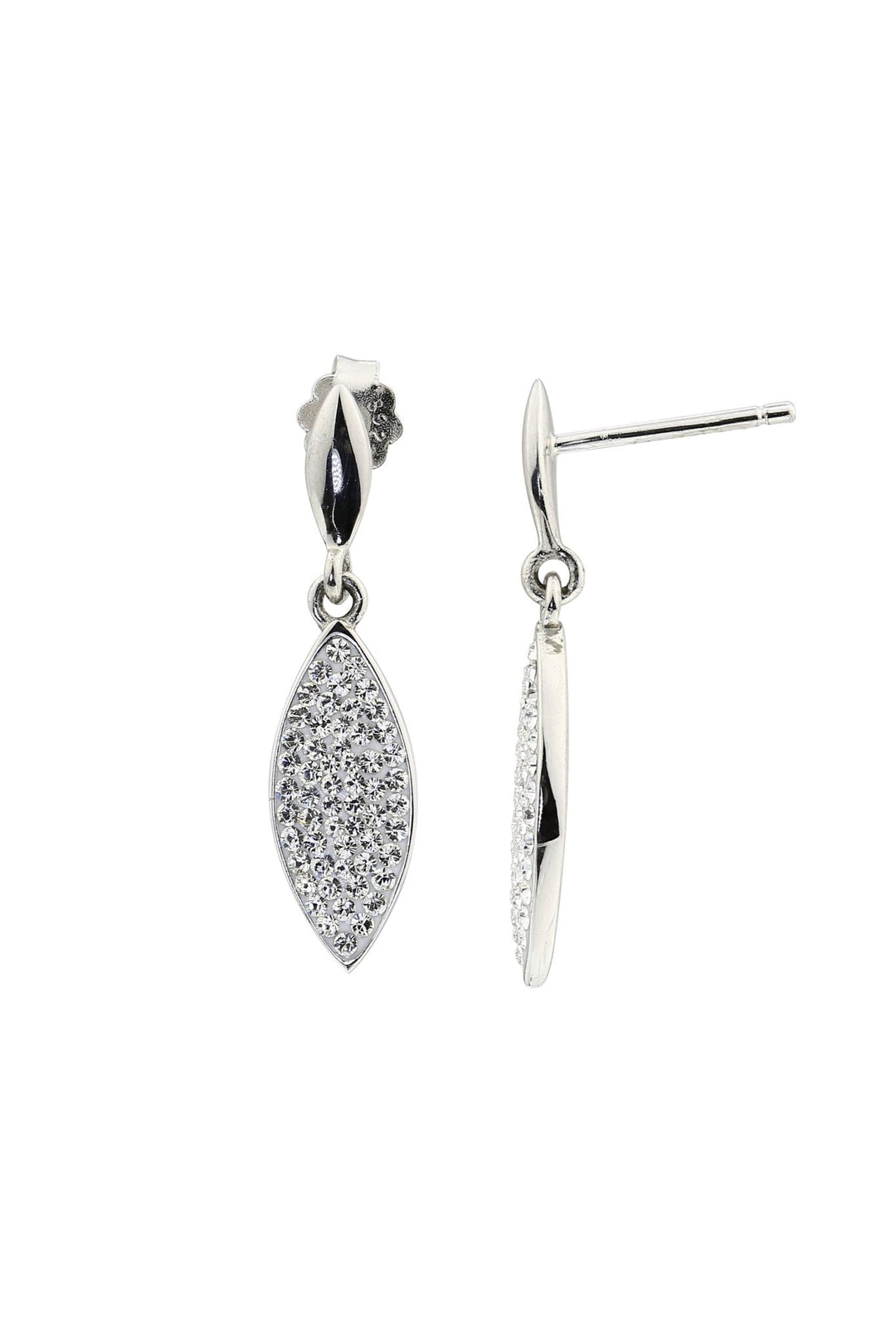 Sterling Silver Crystal Drop Stud EarringsThe Fine CollectiveBA0055509