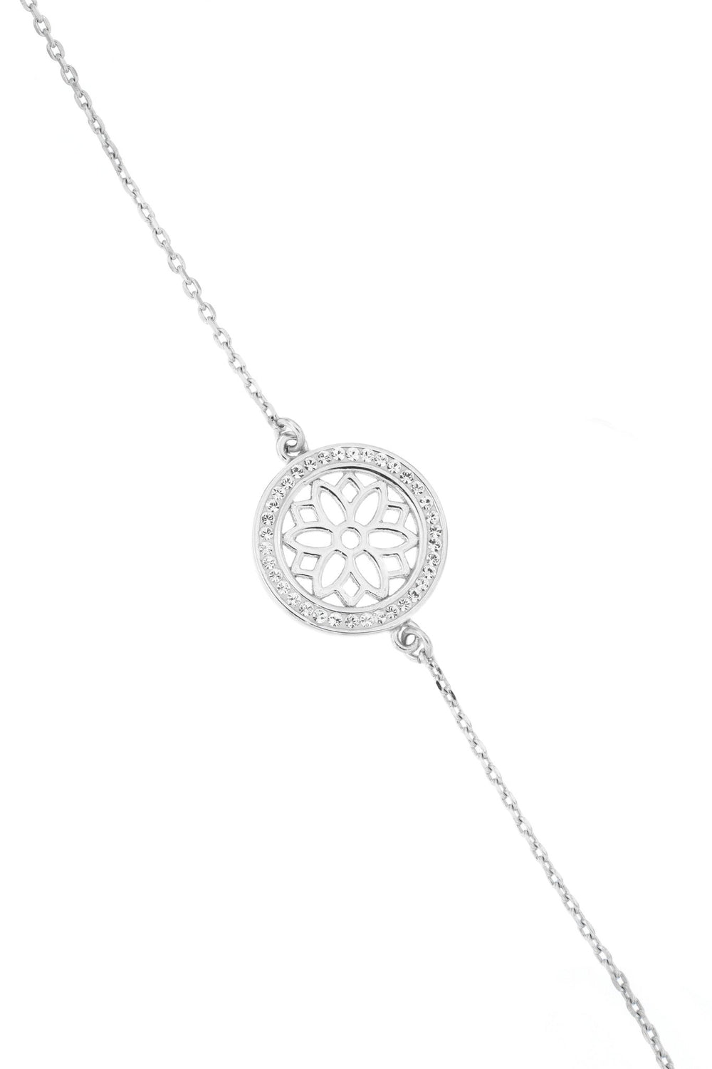 Sterling Silver Crystal Filigree Disc BraceletThe Fine CollectiveBA0055504