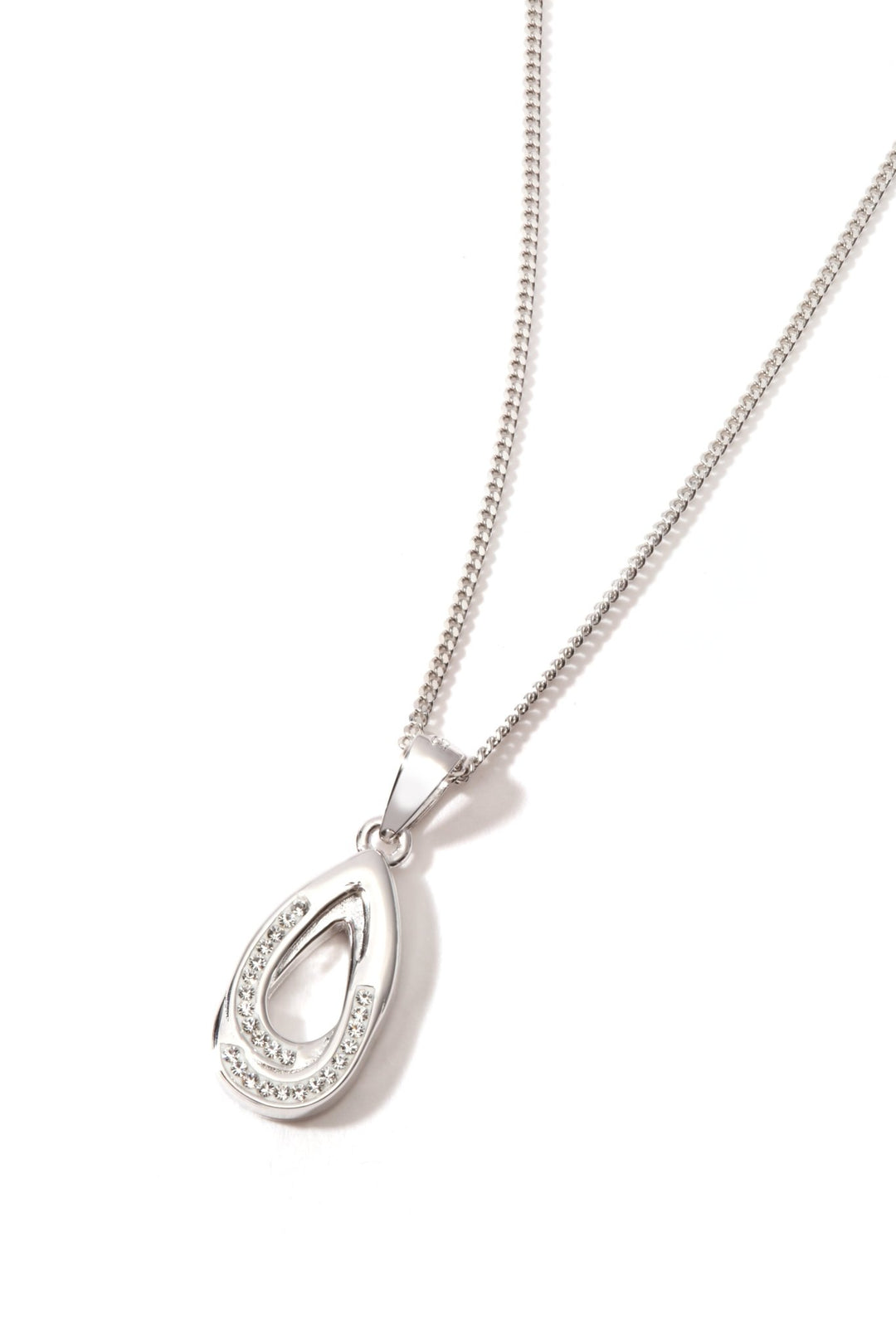 Sterling Silver Crystal Open Teardrop PendantThe Fine CollectiveBA0036647