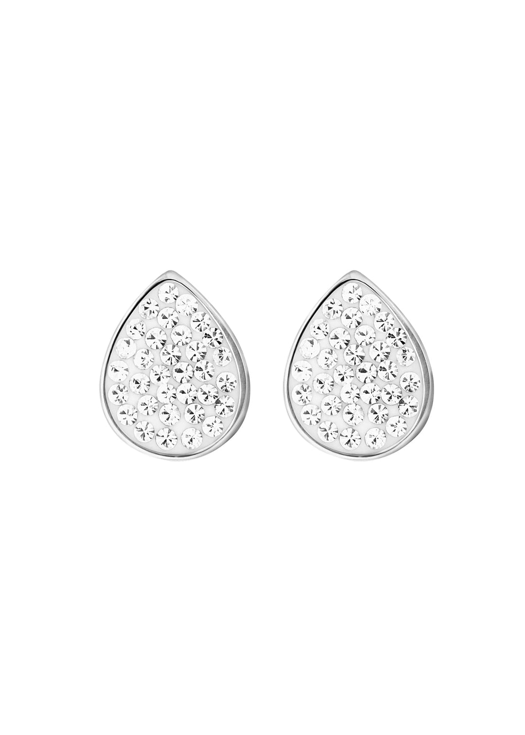 Sterling Silver Crystal Tear Drop Stud EarringsThe Fine CollectiveBA0036889