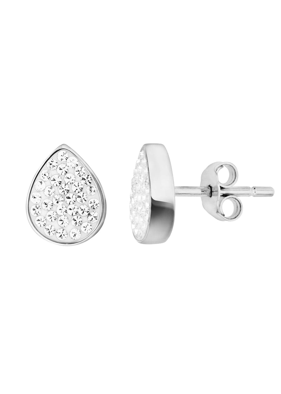 Sterling Silver Crystal Tear Drop Stud EarringsThe Fine CollectiveBA0036889