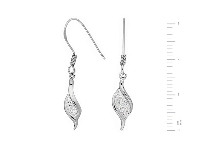 Sterling Silver Crystal Twist Pendant & Drop Earring SetThe Fine CollectiveBA0050616