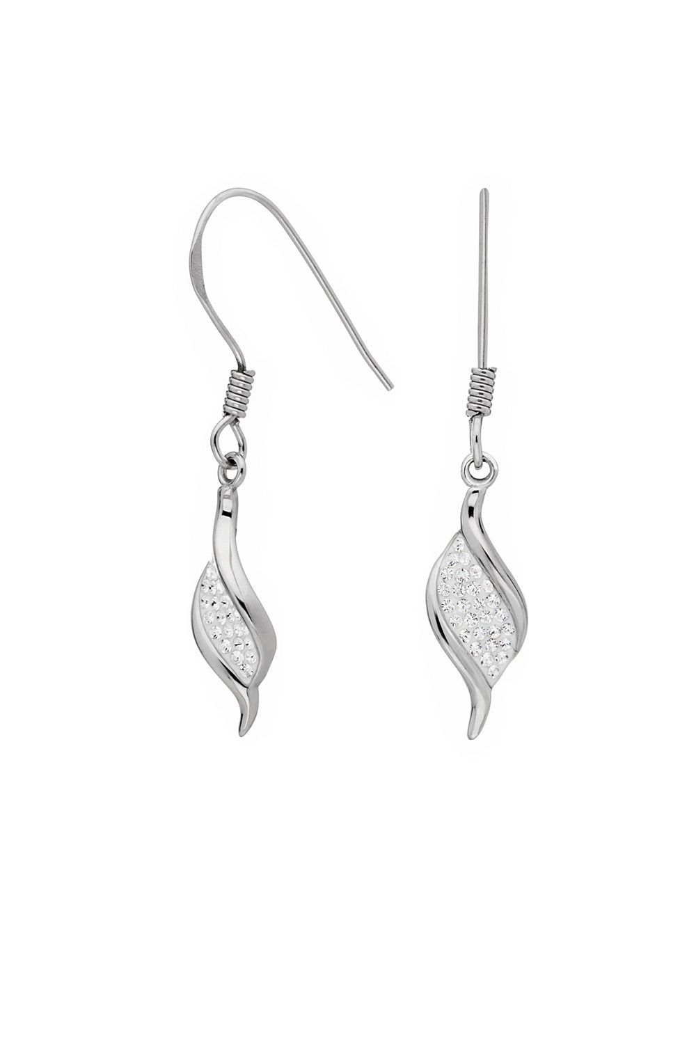 Sterling Silver Crystal Twist Pendant & Drop Earring SetThe Fine CollectiveBA0050616