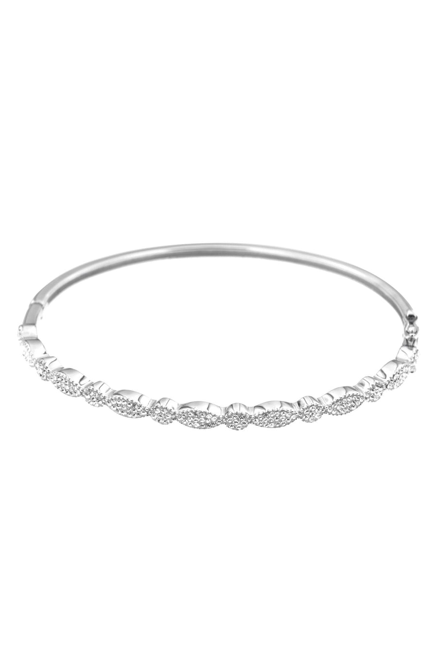 Sterling Silver Crystal Vintage Hinged BangleThe Fine CollectiveBA0051001